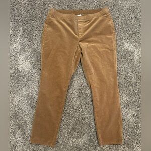 J Jill Corduroy Pants Crop Womens Large Tan Stretch Pull On